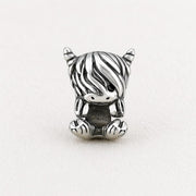 Baby Highland Cow Calf Bead Fits Pandora Charm Bracelet, 925 Sterling Silver Shaggy Slider