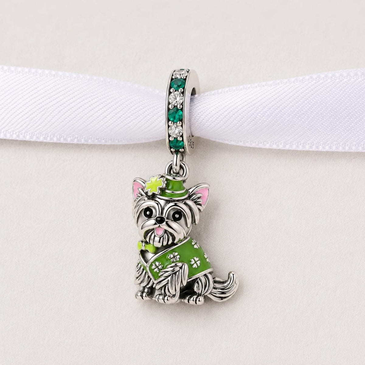 Yorkie Dog sterling silver charm alternate view