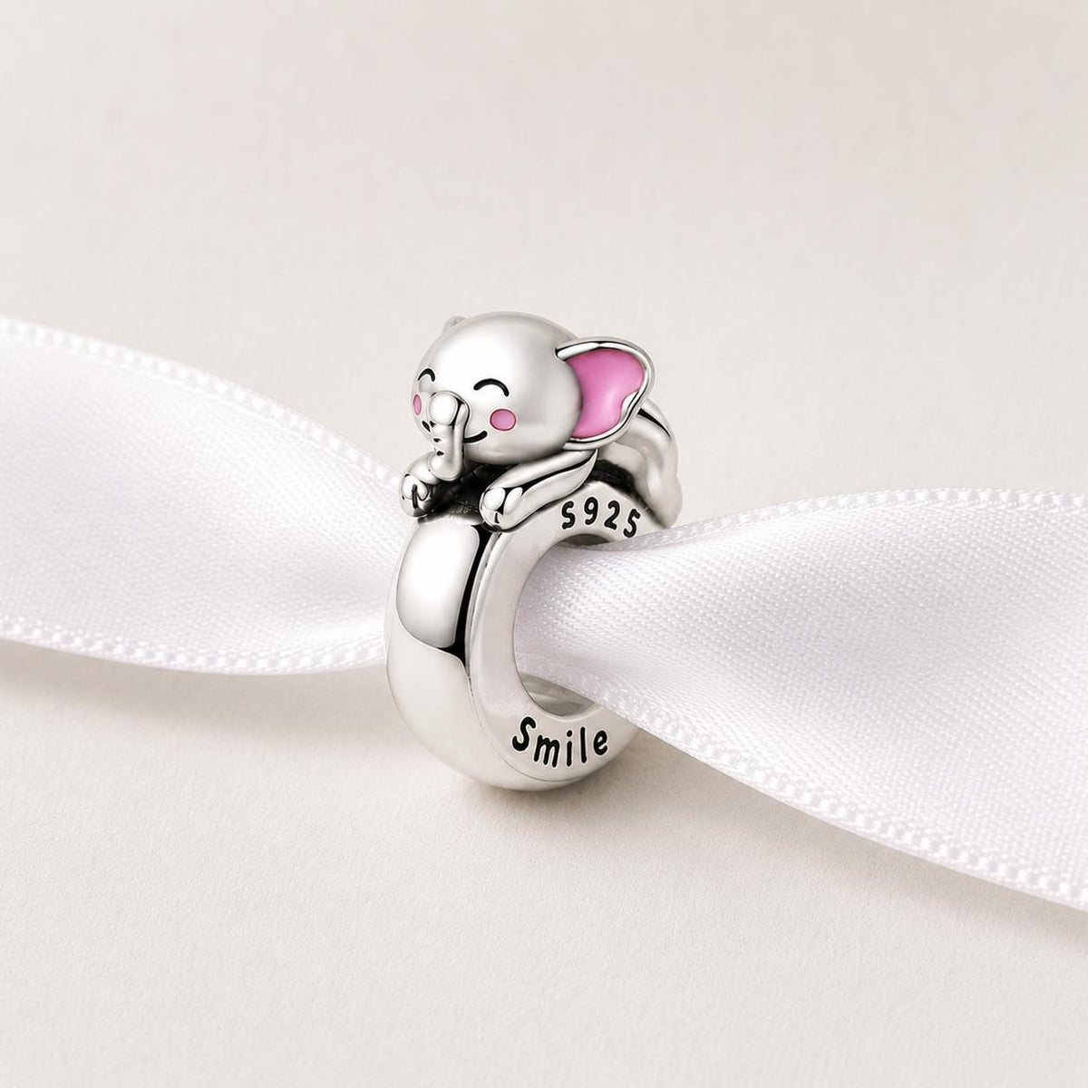 Elephant sterling silver charm alternate view