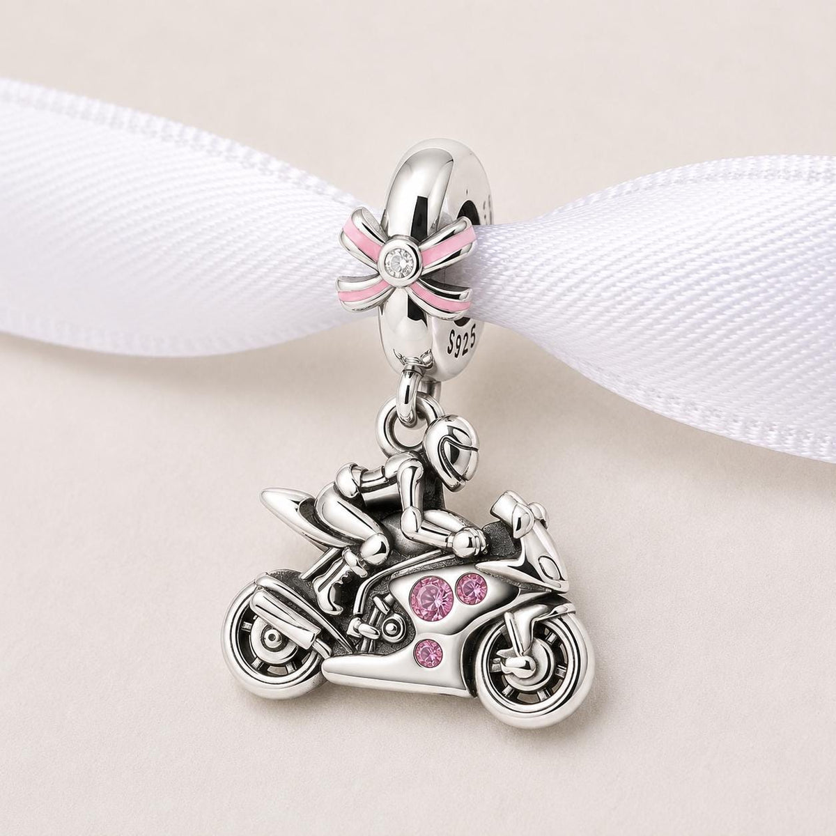 Motorcycle sterling silver charm alternate view
