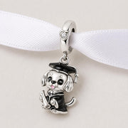 Graduation Bead Fits Pandora Charm Bracelet, Silver Dog Animal Student Diploma Cap Gown Gift