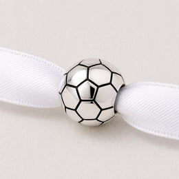 Soccer Ball Bead Fits Pandora Charm Bracelet, Silver Football Sport Athlete Team Goal Gift