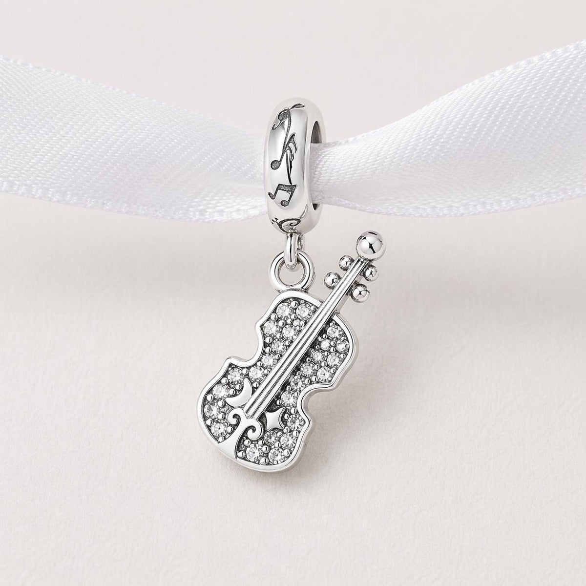 Violin sterling silver charm alternate view