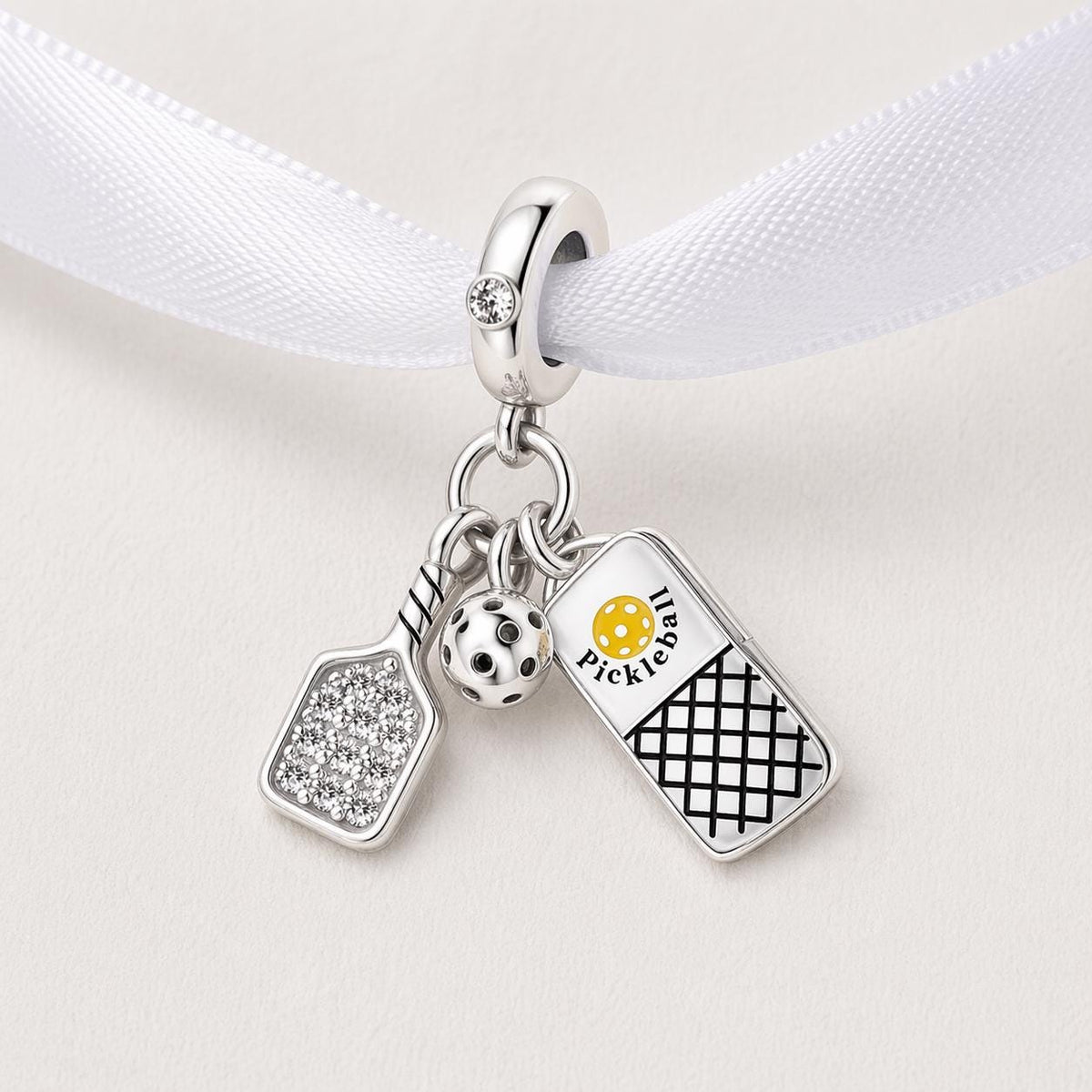 Pickleball sterling silver charm alternate view