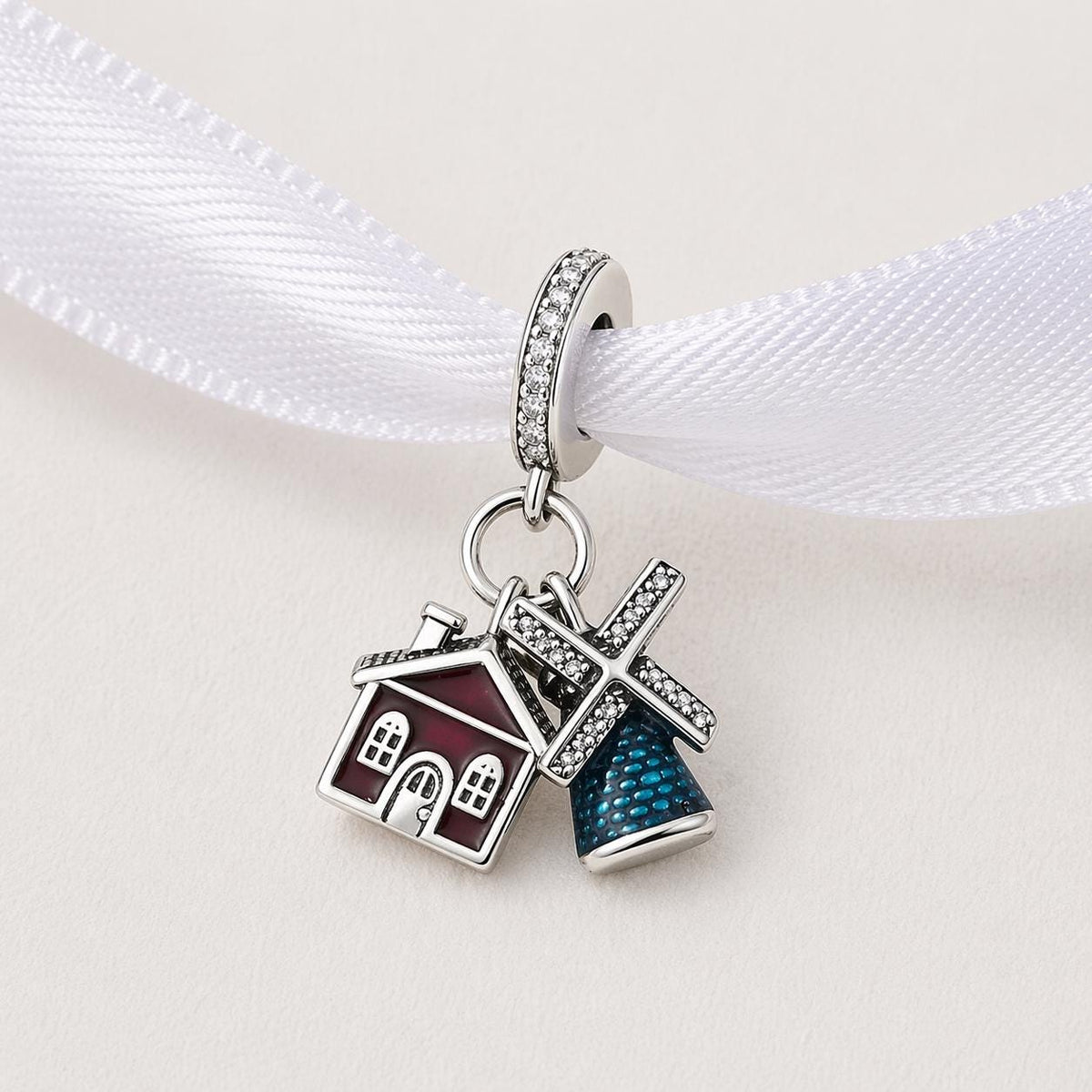 Windmill House sterling silver charm alternate view