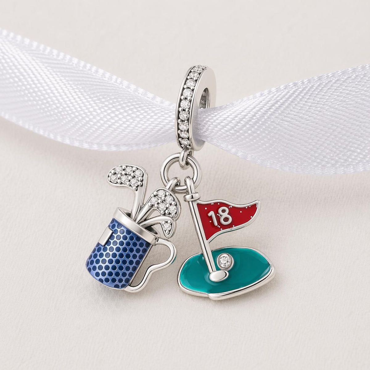 Golf Club Bag sterling silver charm alternate view