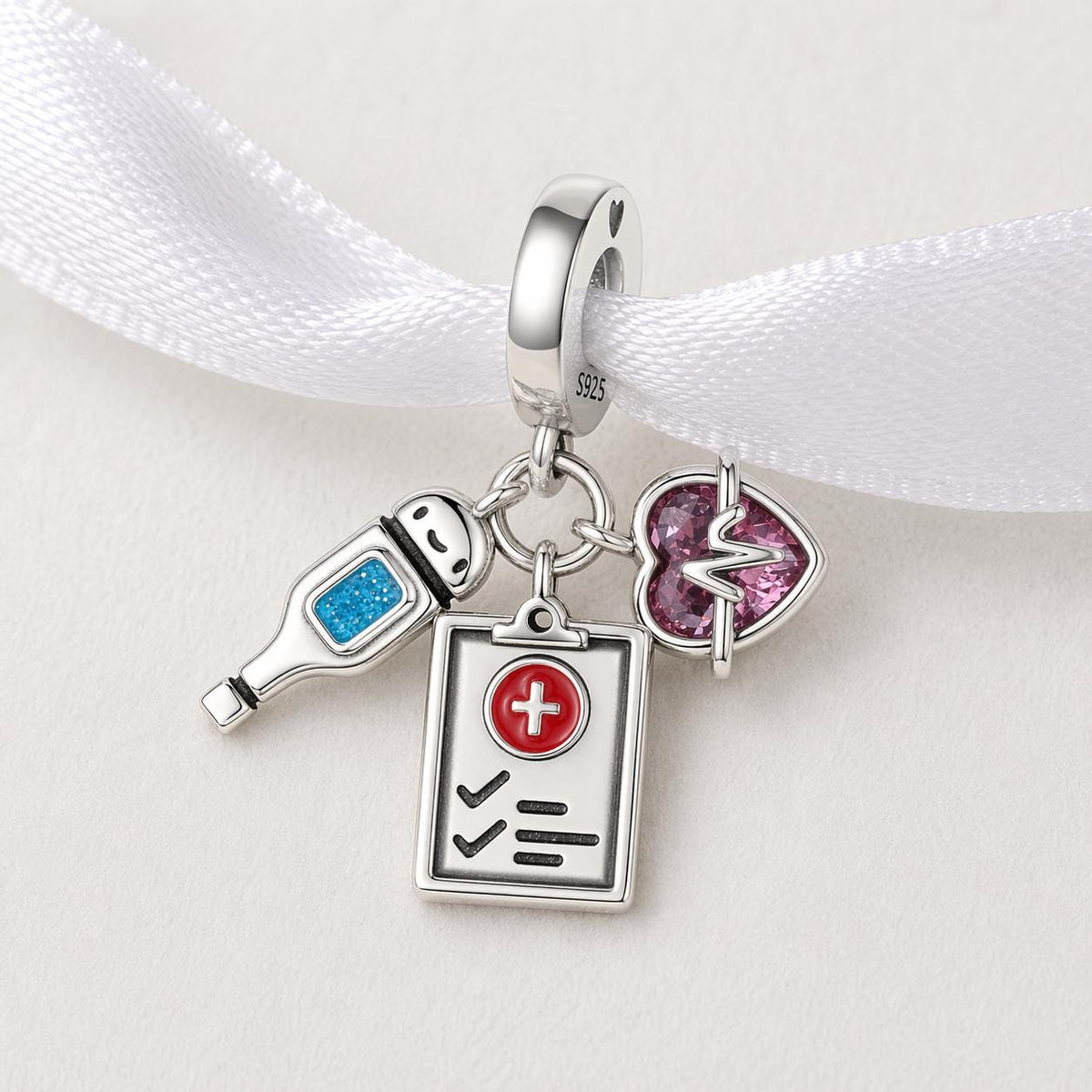 Medical Nurse sterling silver charm alternate view