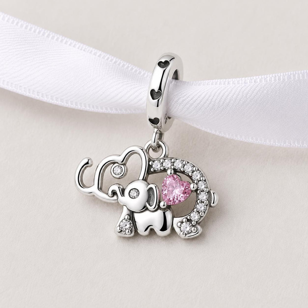 Elephant sterling silver charm alternate view