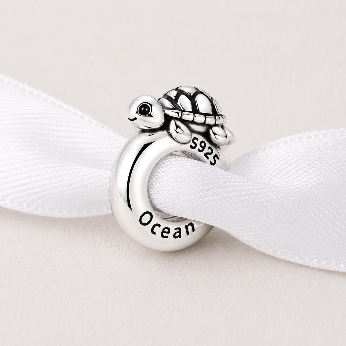 Turtle sterling silver charm alternate view