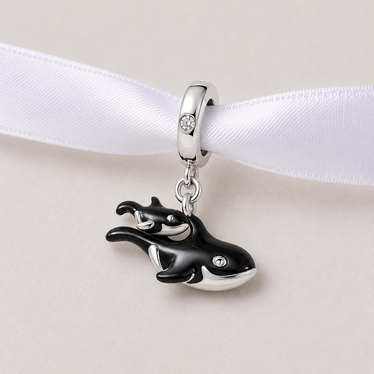 Orca sterling silver charm alternate view