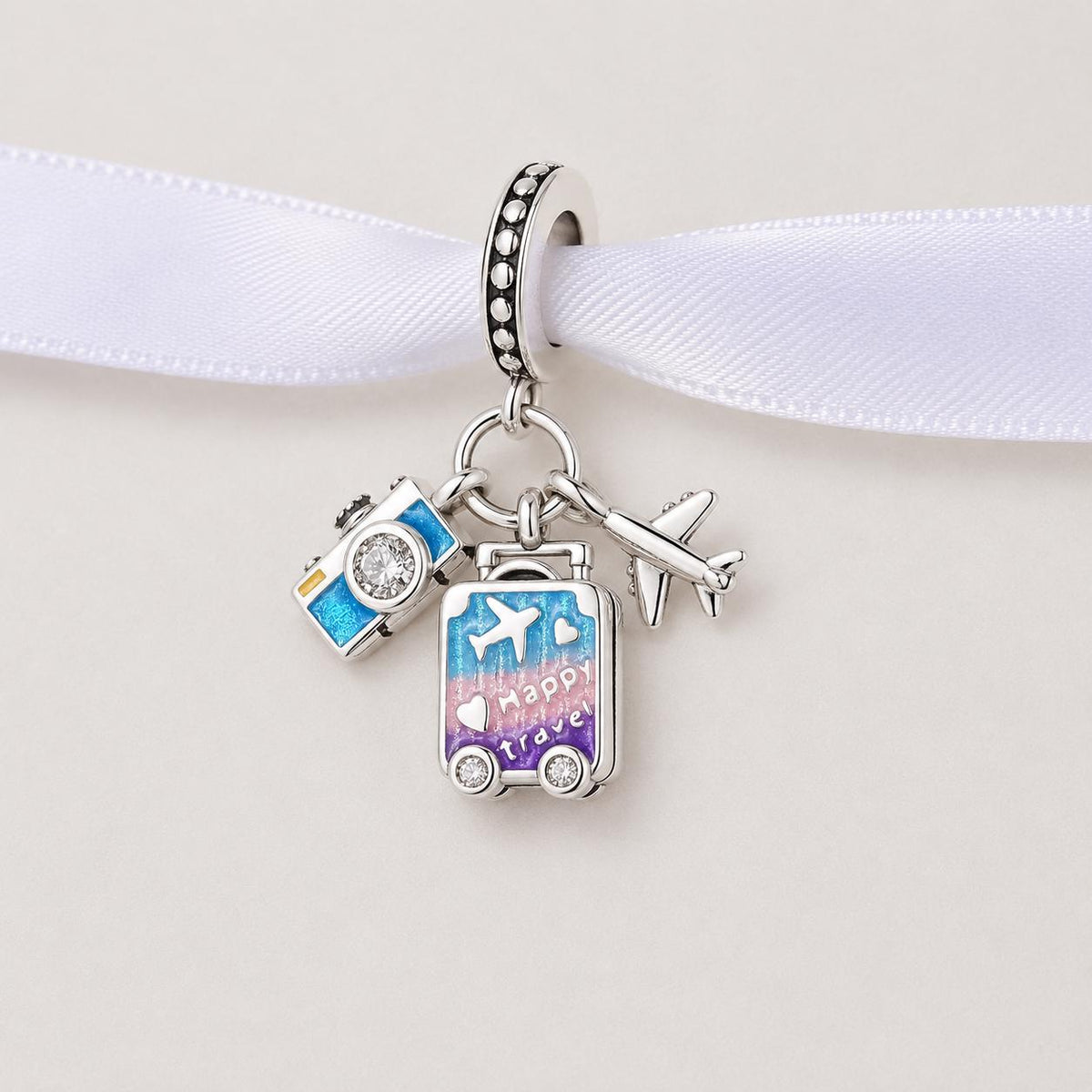 Travel sterling silver charm alternate view