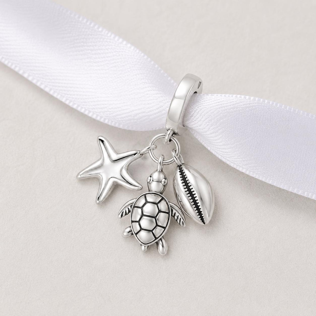 Turtle Starfish Shell sterling silver charm alternate view