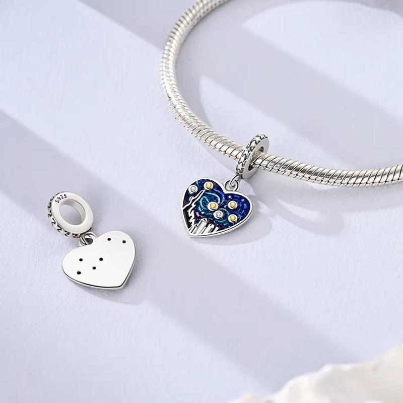Starry Night Heart charm detail view