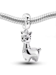 Alpaca Bead Fits Pandora Charm Bracelet, Silver Llama Dangle Animal Farm South America Gift