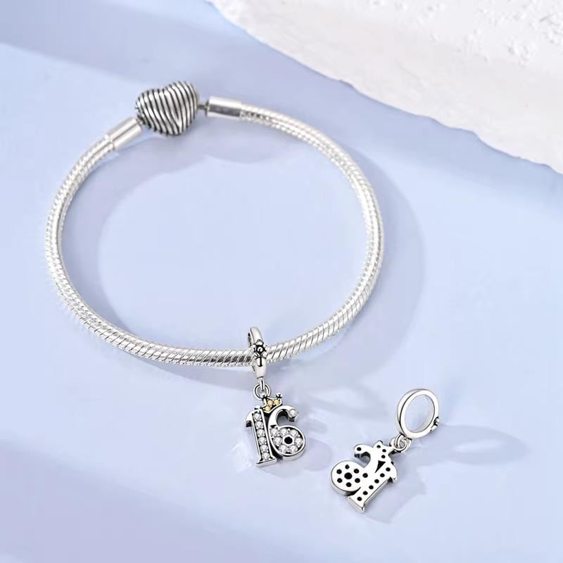 Sweet 16 sterling silver charm view 6