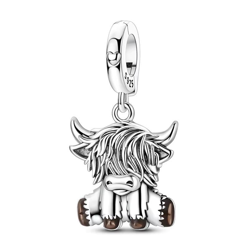 Highland Cow 925 sterling silver charm