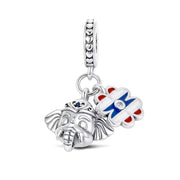 Thailand Dangle Fits Pandora Charm Bracelet, Silver Elephant God Ganesha Bead, Travel Jewelry Gift