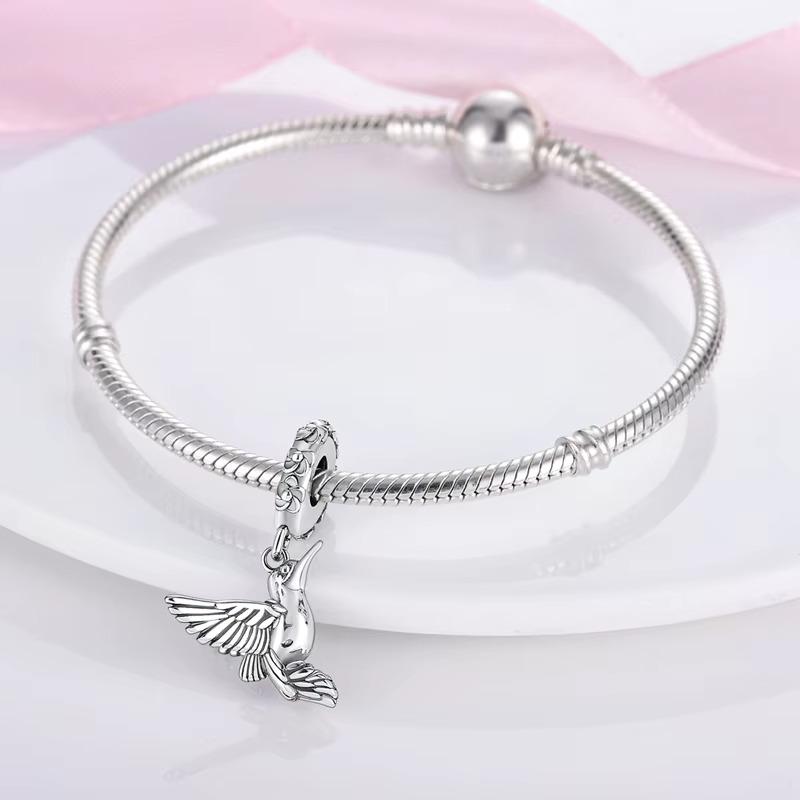 Hummingbird sterling silver charm view 6