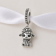 Sheep Bead Fits Pandora Charm Bracelet, Silver Little Lamb Animal Farm Wooly Dangle Gift