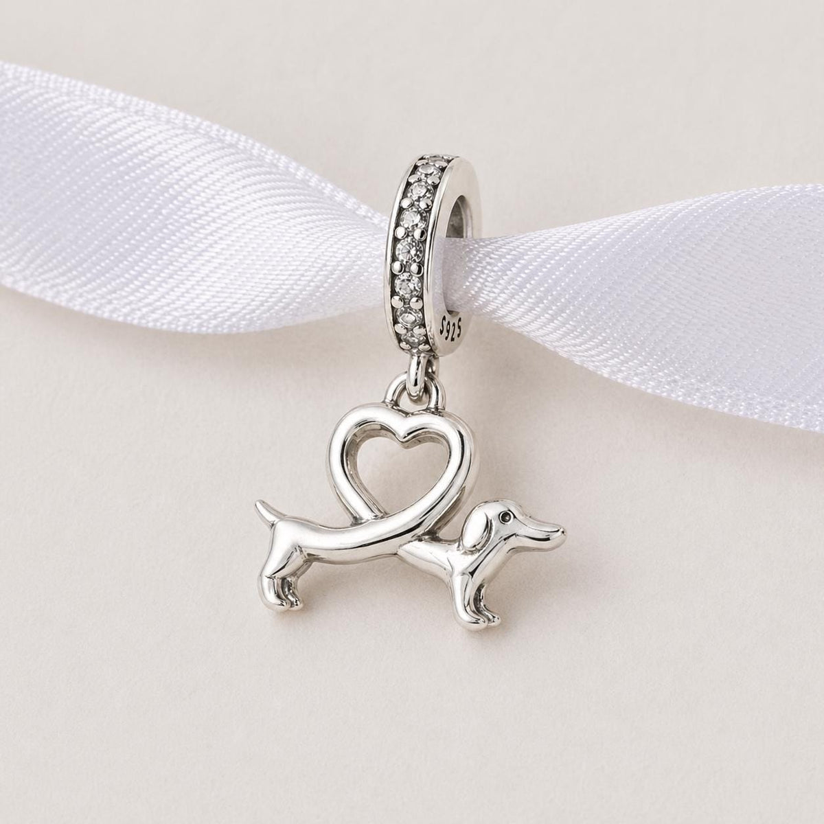 Dachshund Dog sterling silver charm alternate view