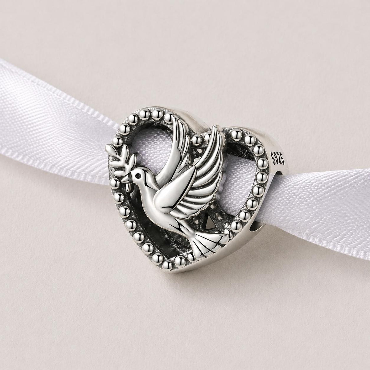 Dove of Peace sterling silver charm alternate view