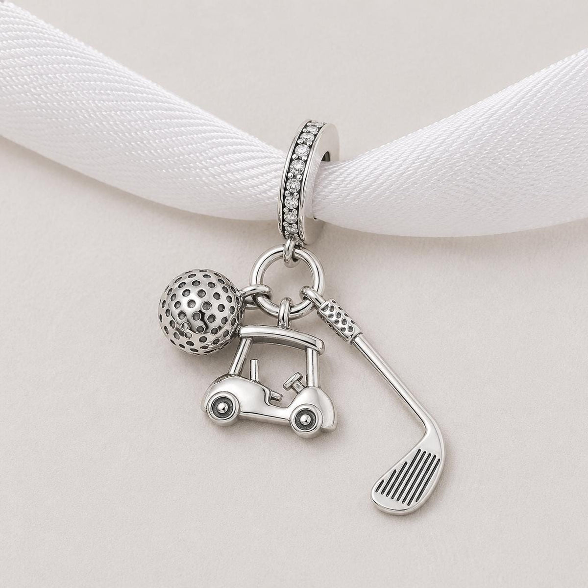 Golf Cart Club sterling silver charm alternate view