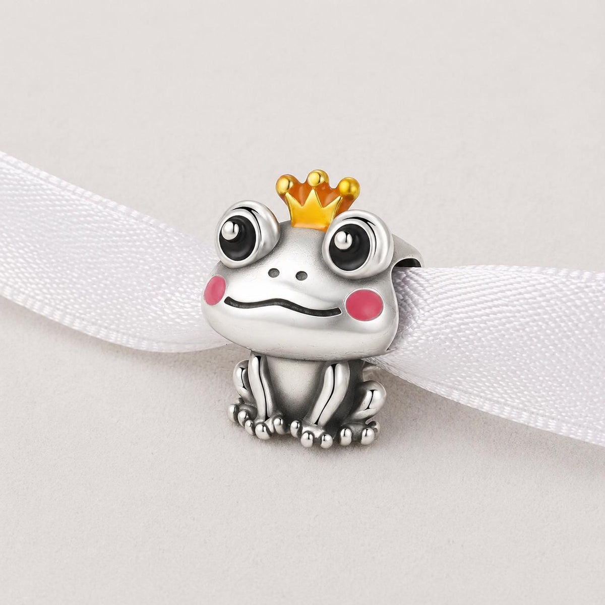 Frog Prince sterling silver charm alternate view