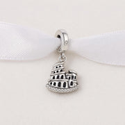 Colosseum Bead Fits Pandora Charm Bracelet, Silver Rome Italy Travel Jewelry, Wanderlust Vacation Gift