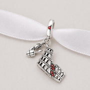 Italy Bead Fits Pandora Charm Bracelet, Silver Roman Gladiator Colosseum Dangle, Travel Jewelry Gift