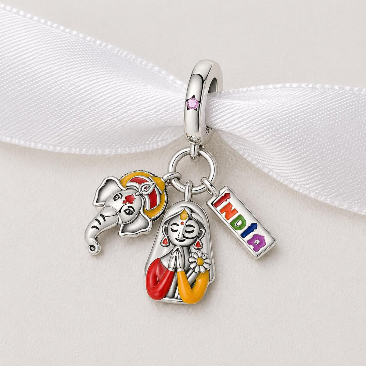 India sterling silver charm alternate view