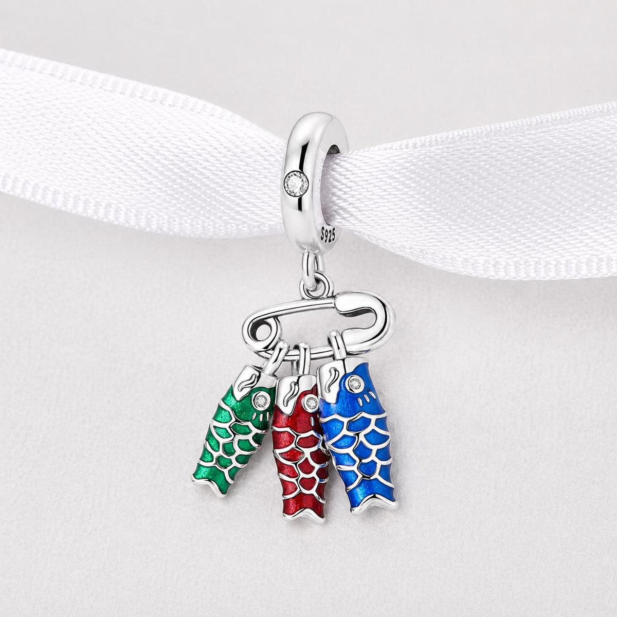 Japanese Koinobori Carp Streamer sterling silver charm alternate view