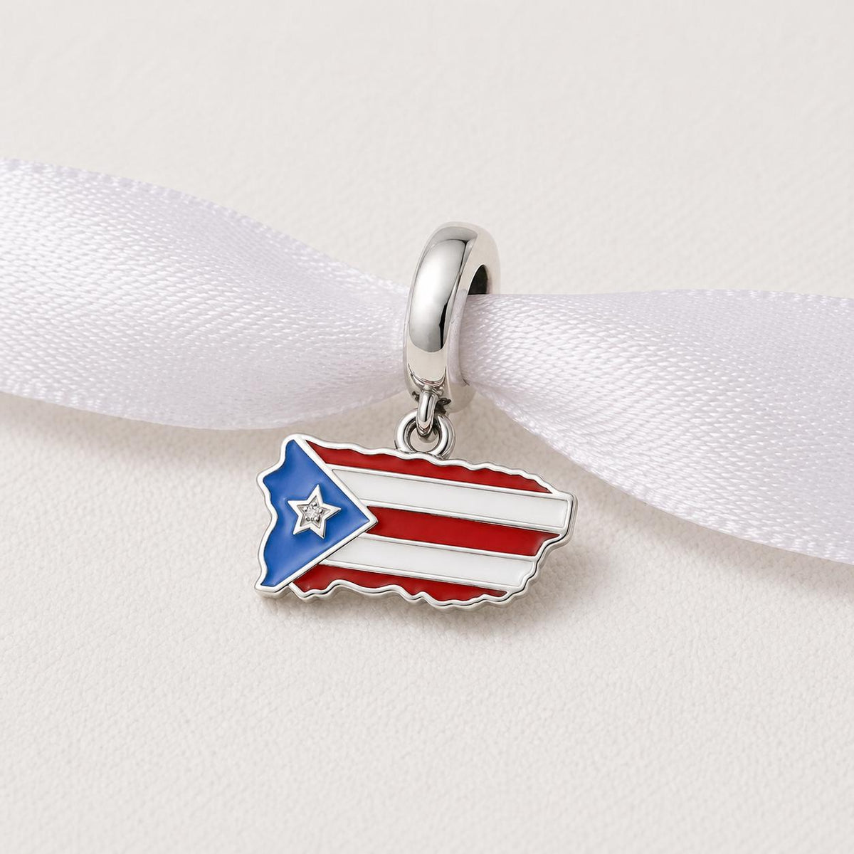 Puerto Rico sterling silver charm alternate view