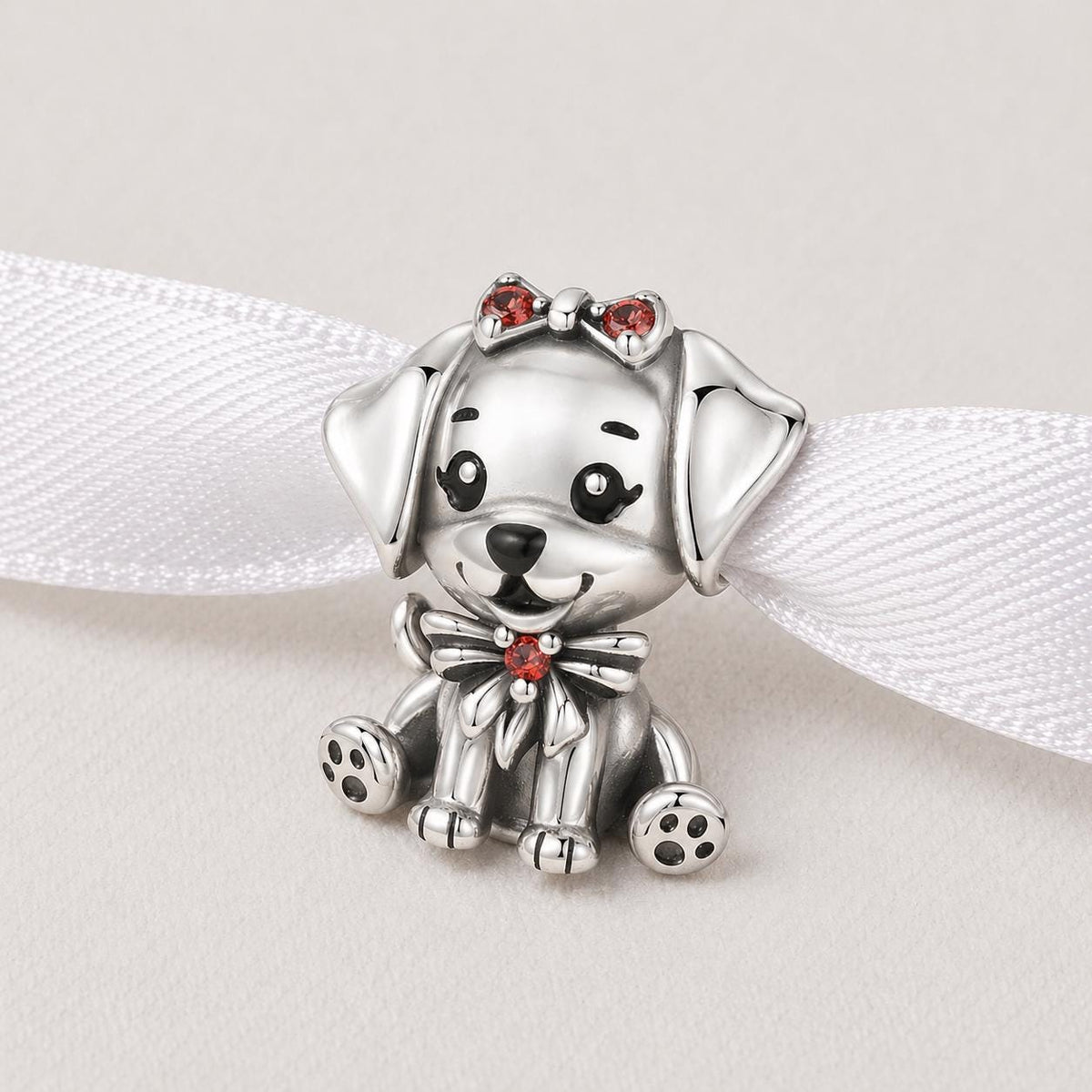 Dog Puppy sterling silver charm alternate view