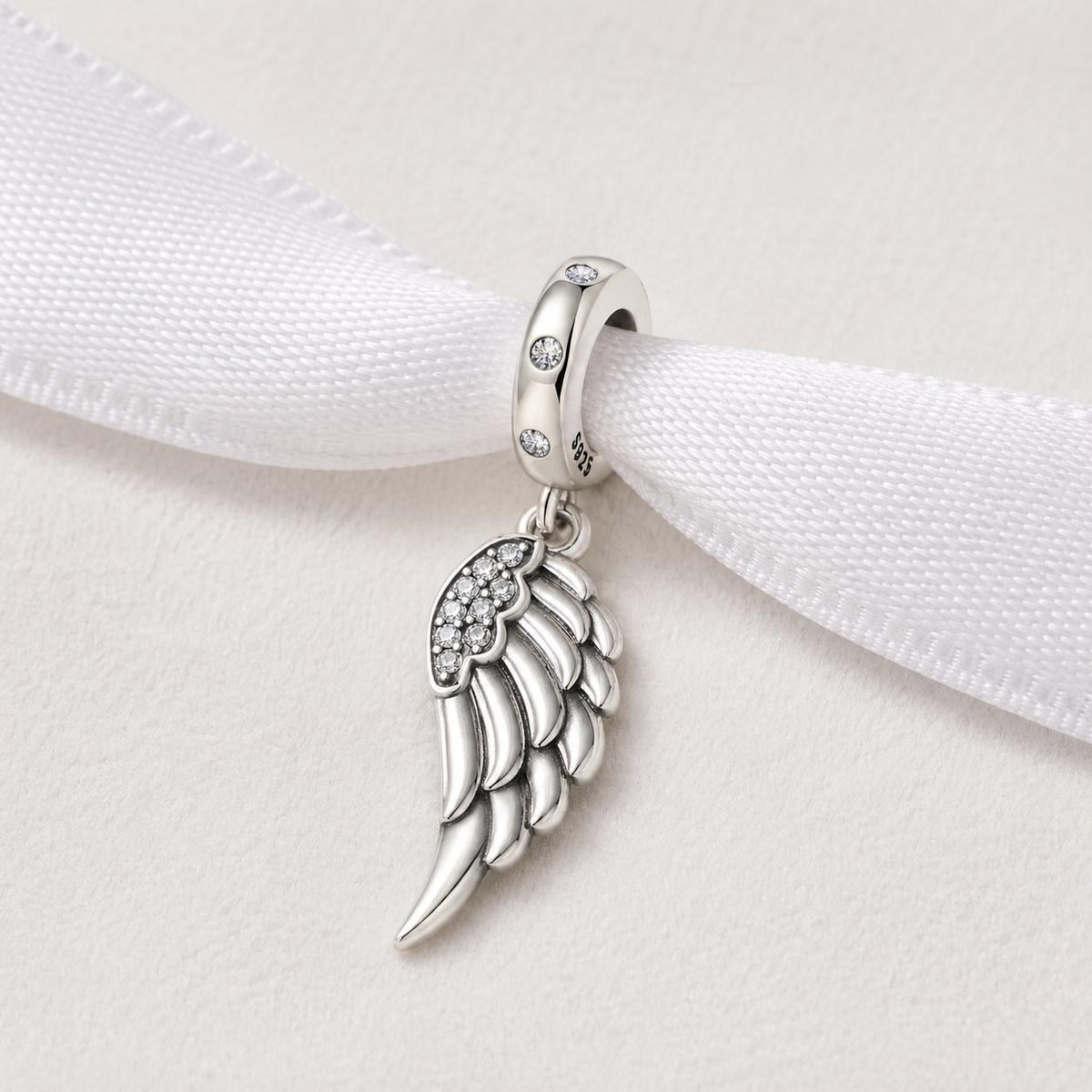 Angel Wing sterling silver charm alternate view