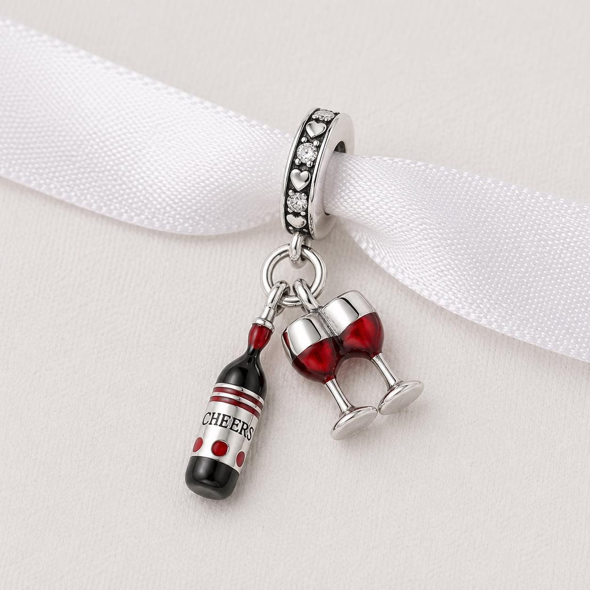 Wine sterling silver charm alternate view