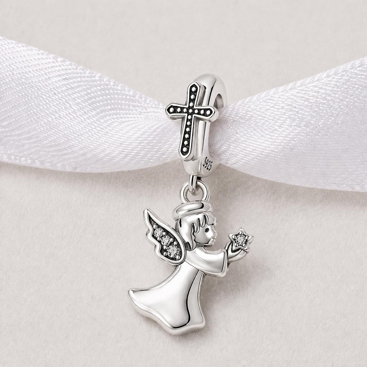 Angel sterling silver charm alternate view