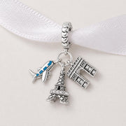 France Bead Fits Pandora Charm Bracelet, Paris Eiffel Tower Arc de Triomphe, Travel Souvenir