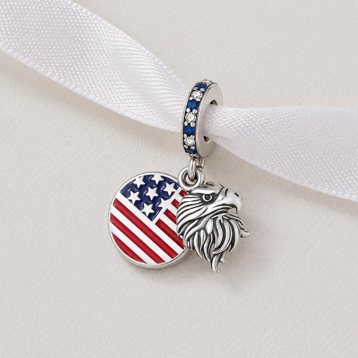 USA sterling silver charm alternate view