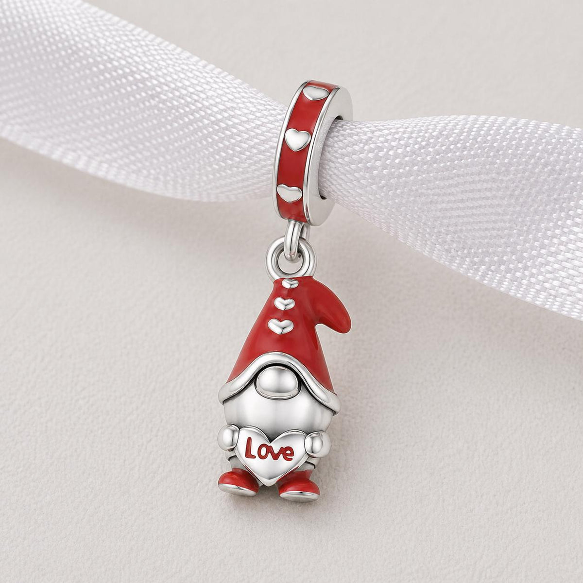 Love Gnome sterling silver charm alternate view