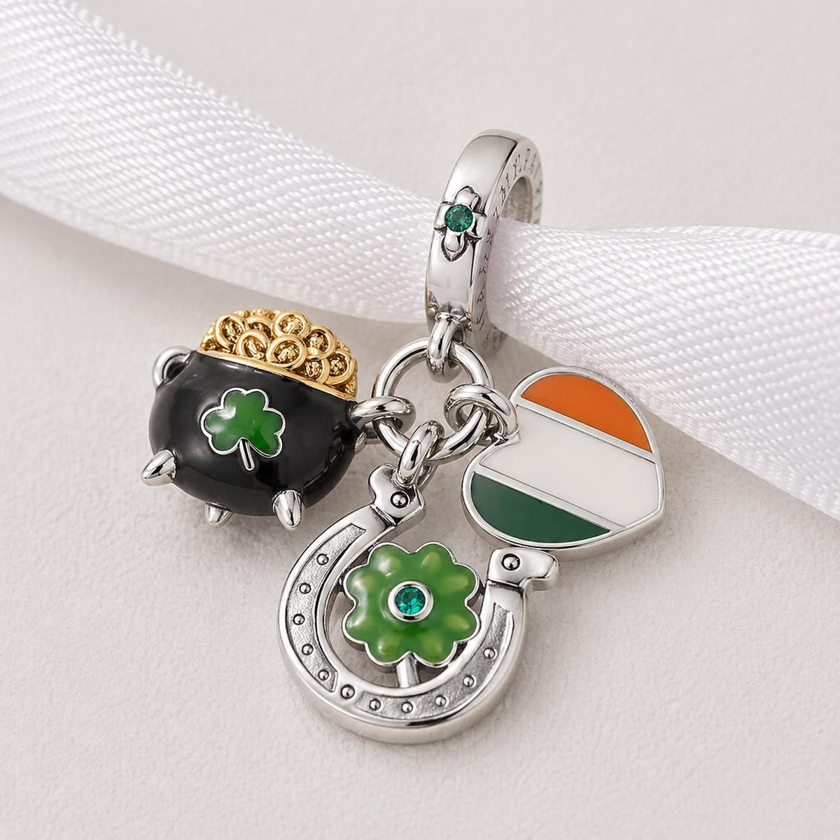 Irish Pot Of Gold sterling silver charm alternate view