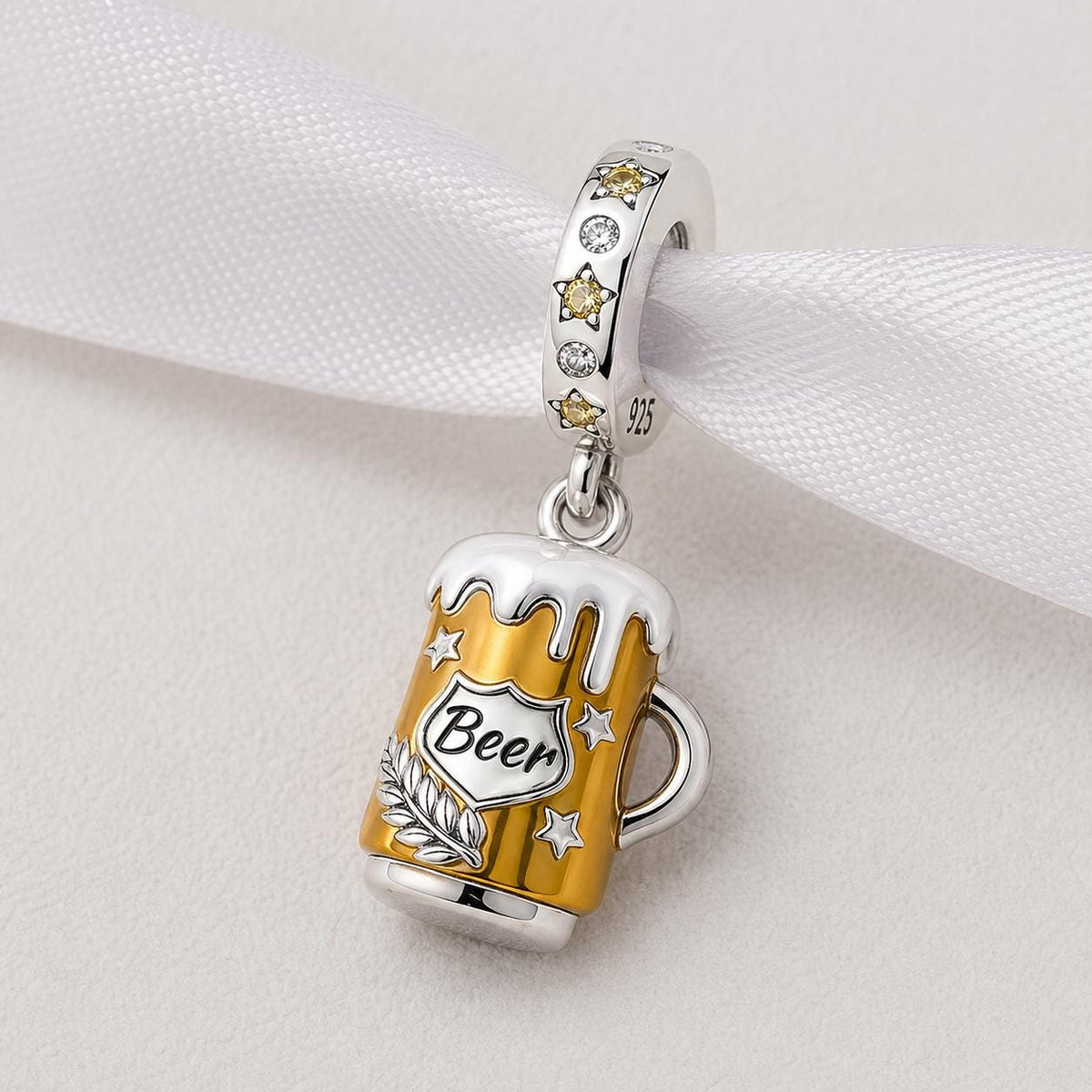 Beer Mug sterling silver charm alternate view
