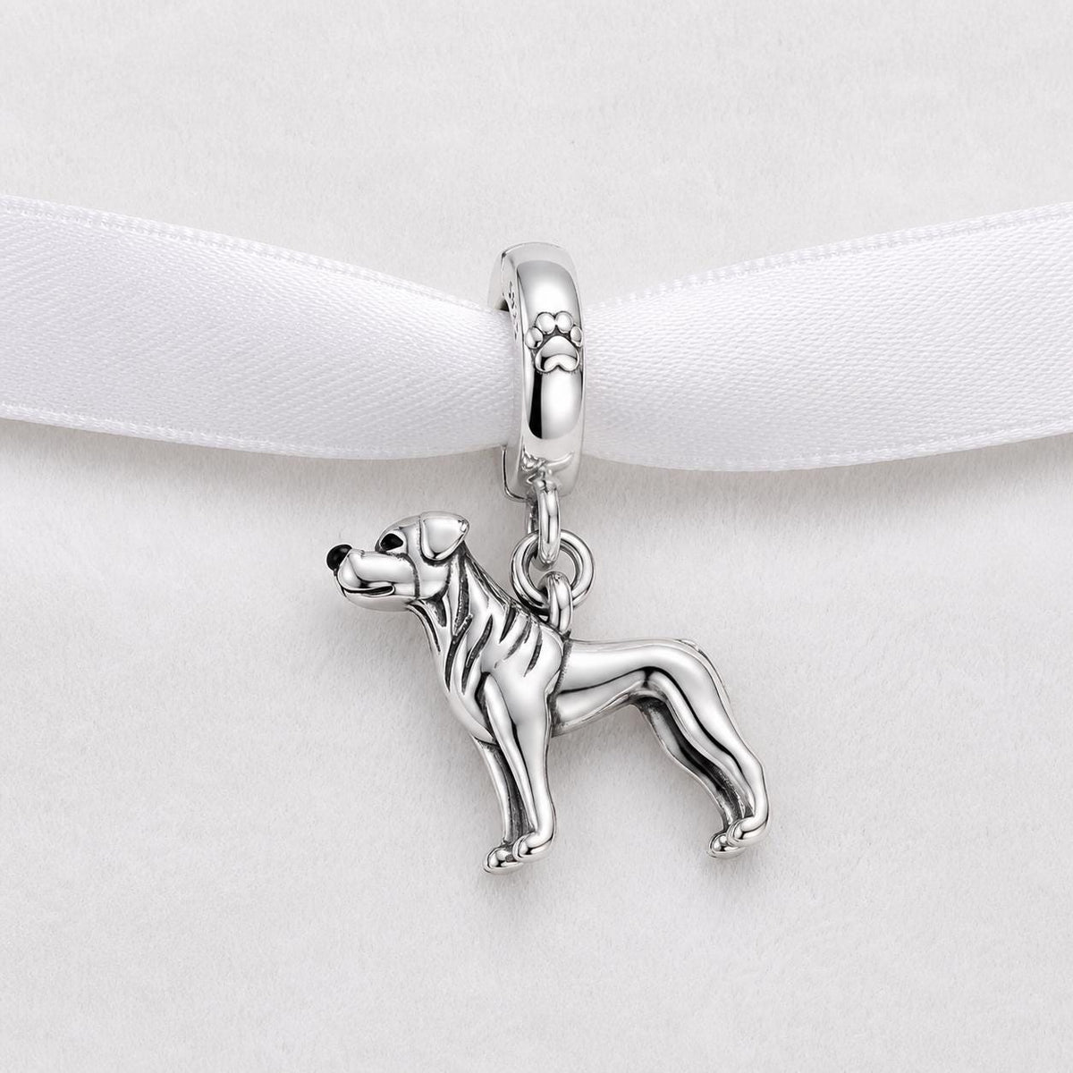 Rottweiler sterling silver charm alternate view