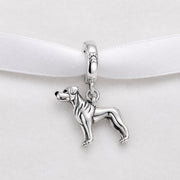 Rottweiler Bead Fits Pandora Charm Bracelet, Silver Guard Dog Pitbull Boxer, Pet Owner Gift