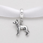 German Shepherd Bead Fits Pandora Charm Bracelet, Silver Dog Animal Puppy Pet Owner Gift