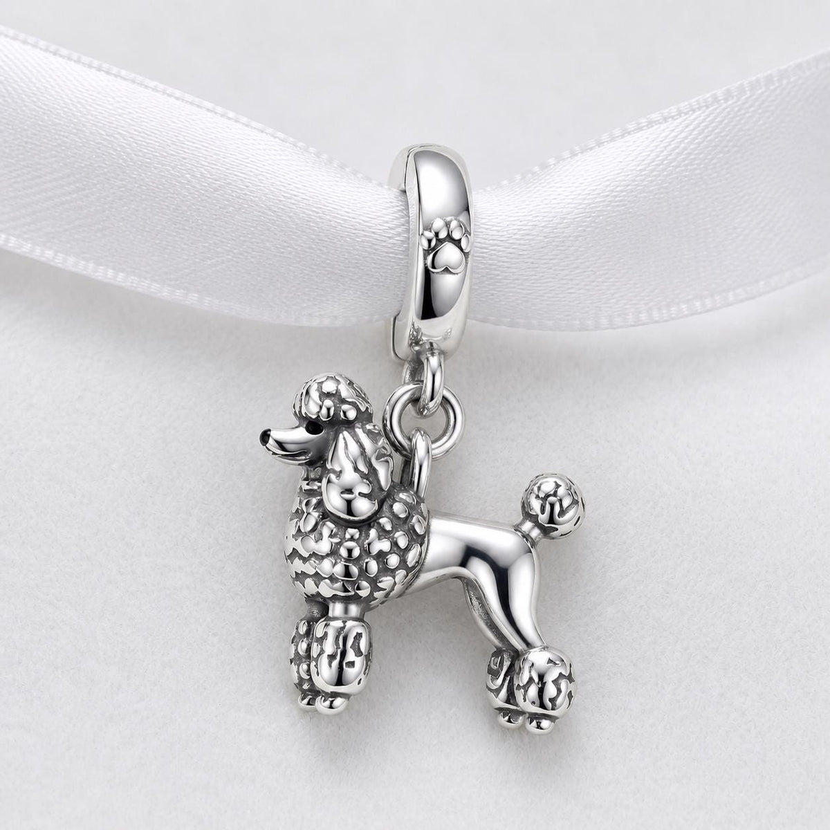 Silver Poodle sterling silver charm alternate view