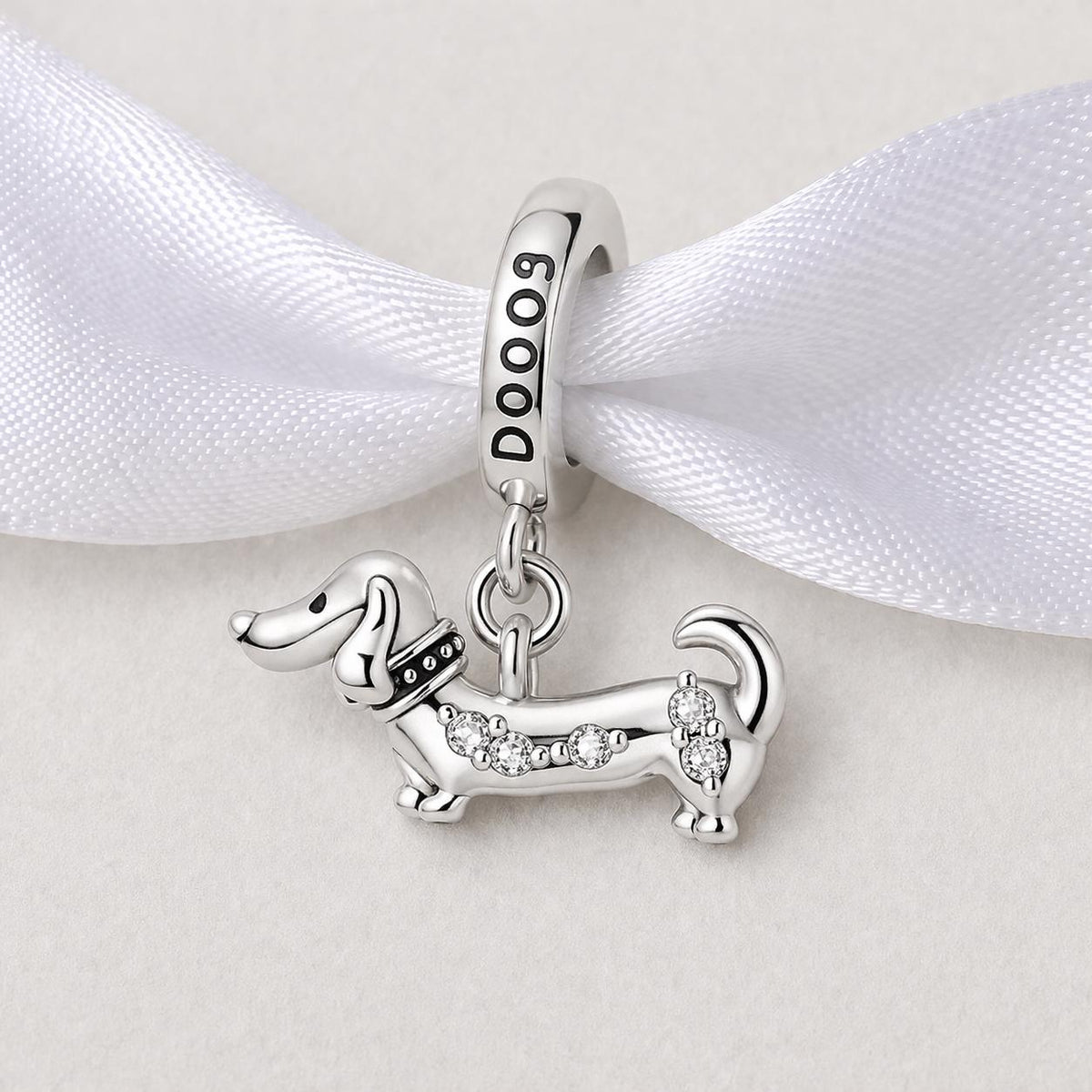 Dachshund sterling silver charm alternate view