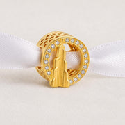 Burj Khalifa Bead Fits Pandora Charm Bracelet, Gold Plated Silver Dubai Travel Landmark Gift