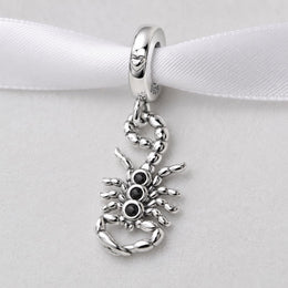 Scorpion Bead Fits Pandora Charm Bracelet, Silver Scorpio Zodiac Horoscope Animal Dangle Jewelry Gift