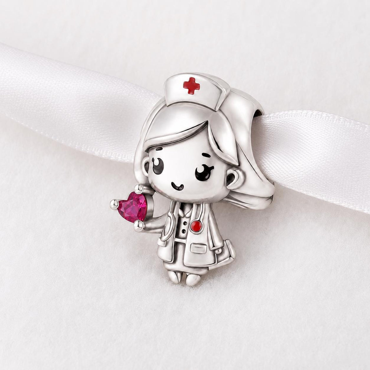 Nurse Girl sterling silver charm alternate view