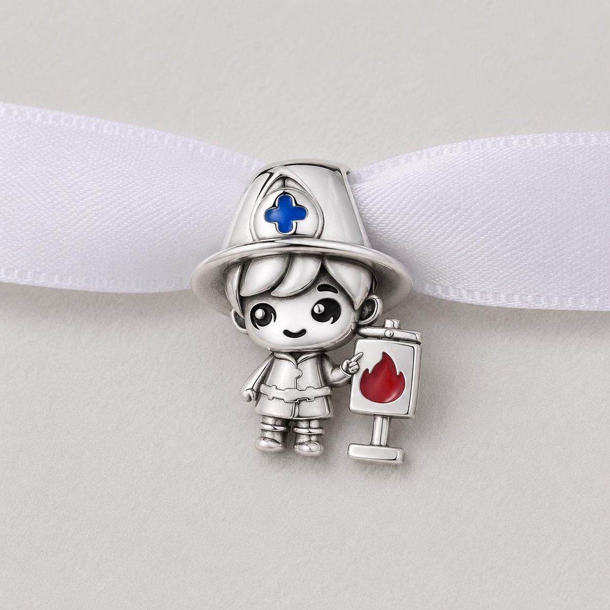 Firefighter Boy sterling silver charm alternate view
